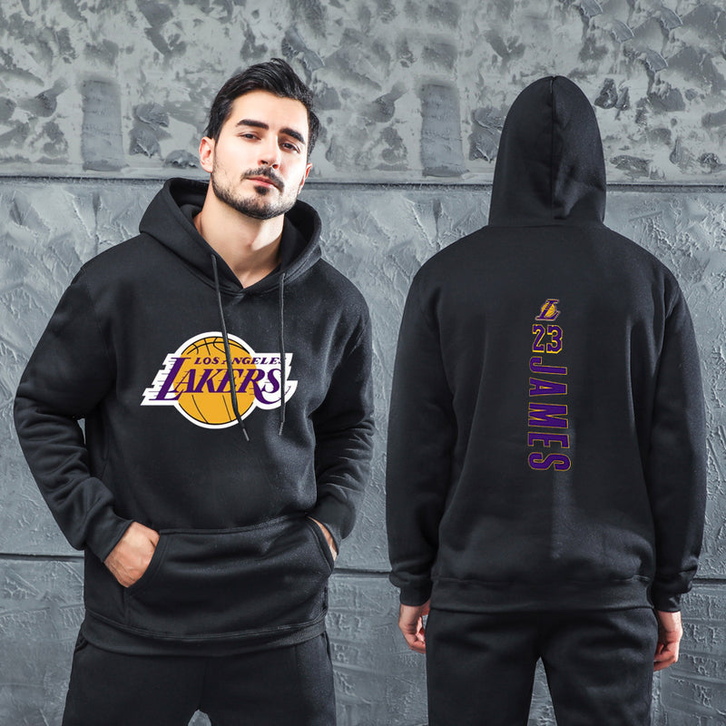 Men Graphic Hoodie Autumn and Winter Men and Women Lakers Hip Hop Hooded Fashion Casual Sweater