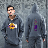 Men Graphic Hoodie Autumn and Winter Men and Women Lakers Hip Hop Hooded Fashion Casual Sweater
