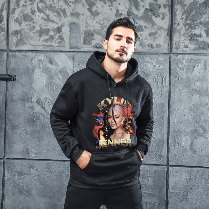 Men Graphic Hoodie Kyliejenner Men and Women Velvet Padded Hooded Sweatshirt
