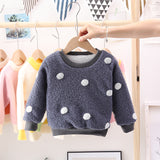 Girl Pullover Sweaters Autumn and Winter Cartoon Velvet Padded Thickened Sweater