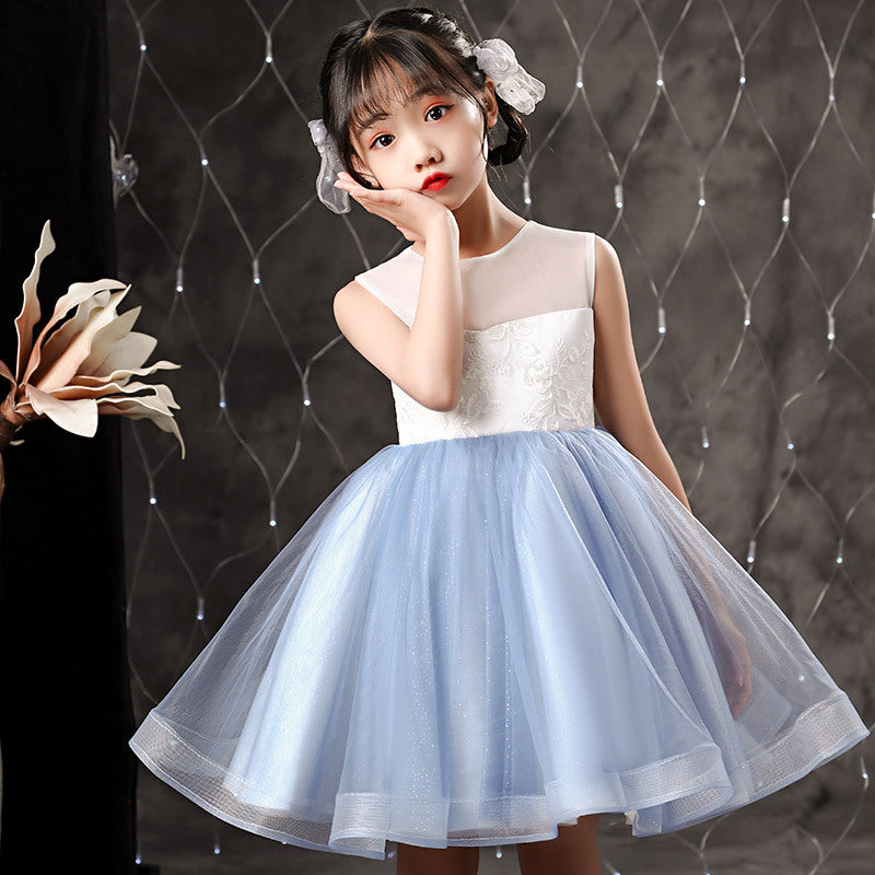 Princess Charlotte Flower Girl Dress Children's Autumn and Winter Baby Birthday Model Catwalk Princess Dress