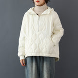 Women Winter Coats Puffer Jacket Down Coat Loose Down Jacket Female Zipper Hooded Pullover White Duck Down Sweater Winter
