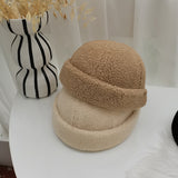 Beanies Japanese Women's Autumn and Winter Warm Lamb Wool Style Skullcap Men