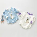 Winter Rompers Winter Baby Rabbit Long Sleeve Round Neck Cashmere Breathable Rompers Jumpsuit Onesie