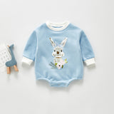 Winter Rompers Winter Baby Rabbit Long Sleeve Round Neck Cashmere Breathable Rompers Jumpsuit Onesie