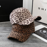 Leopard Fur Hat Autumn and Winter Peaked Cap