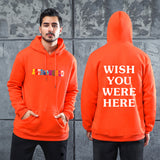Men's Graphic Sweater Fashion Men's and Women's Velvet Padded Hooded Sweatshirt