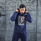 Men Graphic Hoodie Fashion Casual Kanye Men and Women Velvet Padded Hooded Sweatshirt