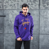 Men Graphic Hoodie Fashion Trend Velvet Padded Hooded Sweatshirt