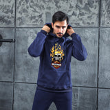 Men Graphic Hoodie Fashion Harley Men and Women Velvet Padded Hooded Sweatshirt