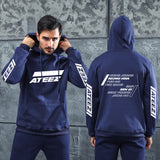 Men Graphic Hoodie Ateez Loose Men's and Women's Printed Hooded Fleece Lined Sweater