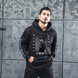 Men Graphic Hoodie Singer Trendy Men and Women Velvet Padded Hooded Sweatshirt