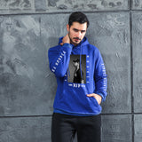 Men Graphic Hoodie Singer Trendy Men and Women Velvet Padded Hooded Sweatshirt