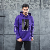 Men Graphic Hoodie Singer Trendy Men and Women Velvet Padded Hooded Sweatshirt