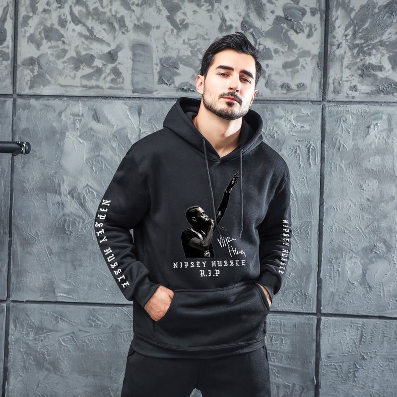 Men Graphic Hoodie Singer Trendy Men and Women Velvet Padded Hooded Sweatshirt