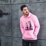 Men Graphic Hoodie Fashion Casual Velvet Padded Hooded Sweatshirt