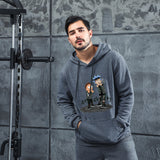 Men Graphic Hoodie Fashion Casual Velvet Padded Hooded Sweatshirt