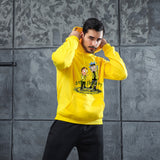 Men Graphic Hoodie Fashion Casual Velvet Padded Hooded Sweatshirt