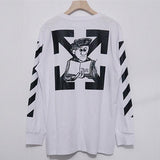 Arrow Print Male and Female Large Size Loose Long Sleeve Tshirt Owt t shirt