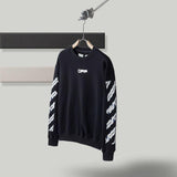 Men's and Women's OW Warning Line Arrow Pullover Sweater Sweatshirts Owt jacket