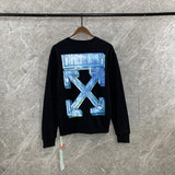 Autumn And Winter Men's Large Size Bar Arrow Print Crew Neck Pullover Sweatshirt Owt