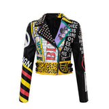 Punk Rock Jacket Women's Leather Top Pu Jacket Women's Leather Coat