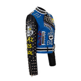 Punk Rock Jacket Autumn and Winter PU Leather Coat Female Handsome Biker's Leather Jacket