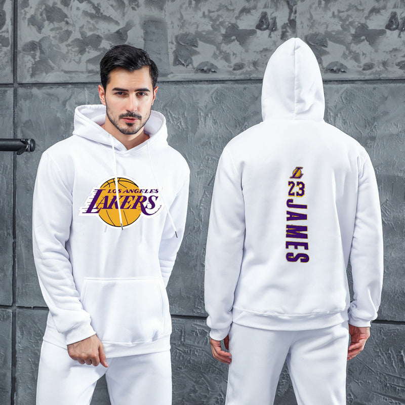 Men Graphic Hoodie Autumn and Winter Men and Women Lakers Hip Hop Hooded Fashion Casual Sweater