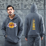 Men Graphic Hoodie Autumn and Winter Men and Women Lakers Hip Hop Hooded Fashion Casual Sweater