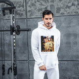 Men Graphic Hoodie Fashion Casual Men and Women Velvet Padded Hooded Sweatshirt