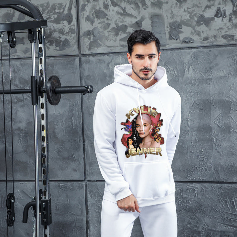 Men Graphic Hoodie Kyliejenner Men and Women Velvet Padded Hooded Sweatshirt