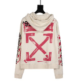 Ow Graffiti Arrow Zipper Hooded Jacket for Men and Women Owt hoodie
