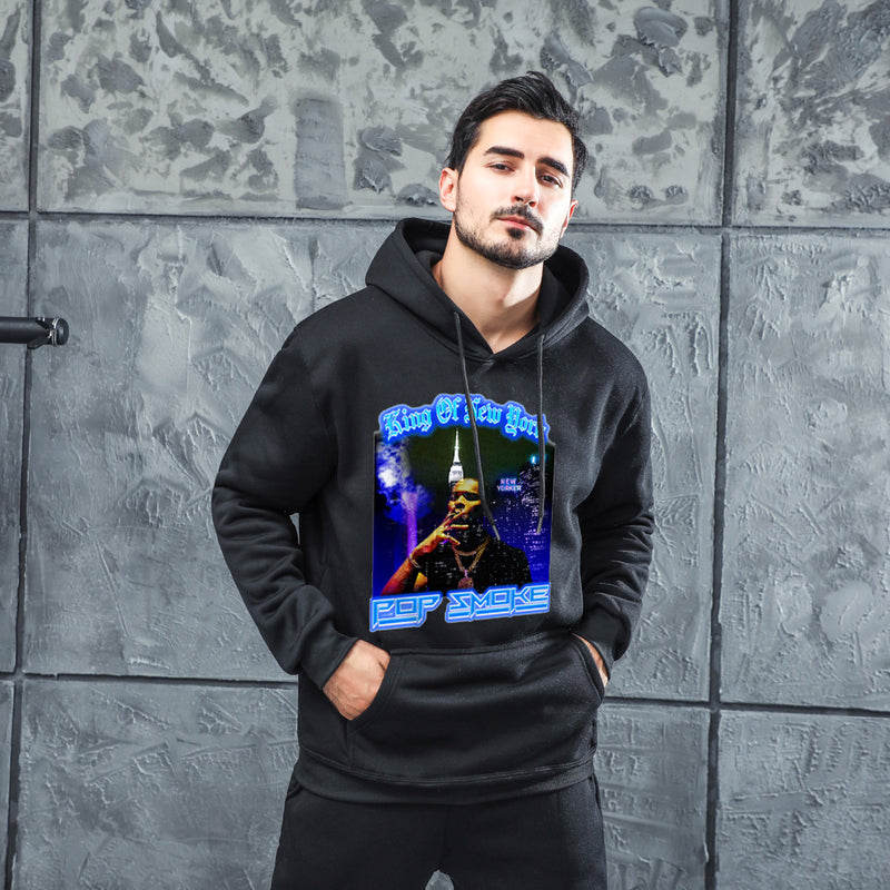 Men Graphic Hoodie Fashion Casual Men and Women Velvet Padded Hooded Sweatshirt