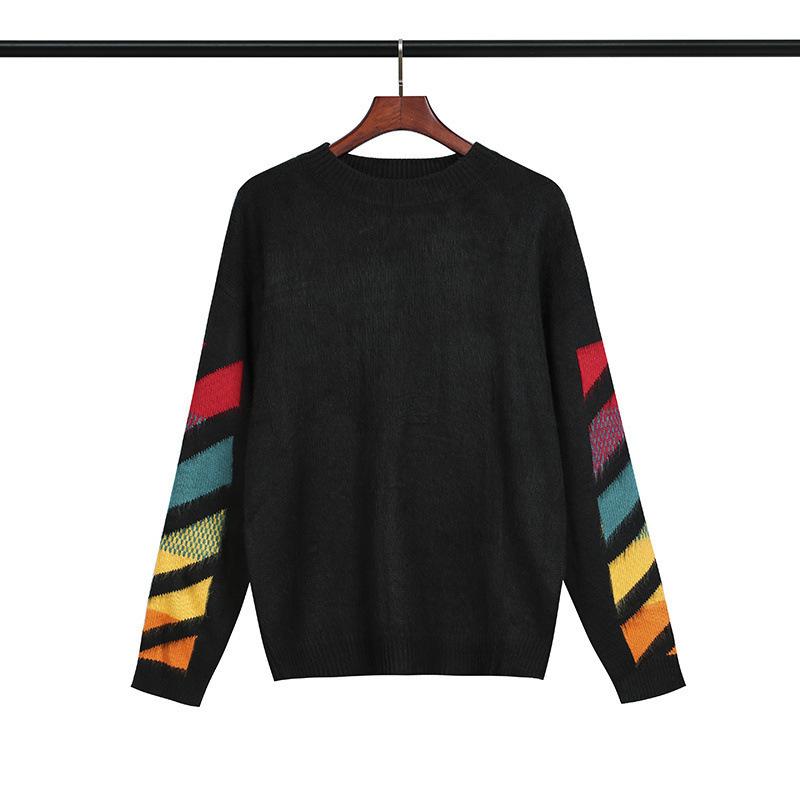 Ow Knitted Color Arrow Men and Women Couple Plus Size Casual Owt sweater