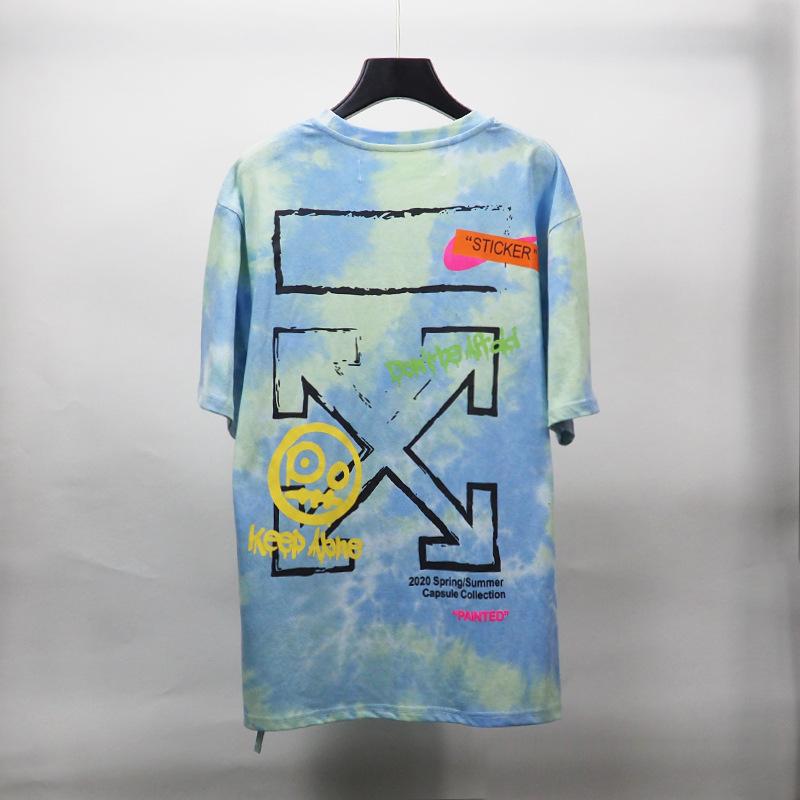 Summer Cartoon Anime Print Arrow Round Neck Tshirt Color Matching Casual Short Sleeve Men Owt t shirt