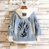 Comic Denim Jacket Men and Women Spring and Autumn Denim Coat Top