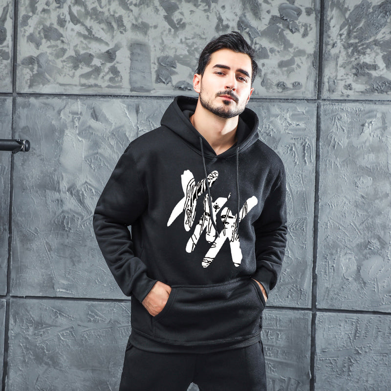 Men Graphic Hoodie Tentacion Rapper Trend Memorial Velvet Padded Hooded Sweatshirt