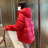 Women Winter Coats Puffer Jacket Down Coat Winter Down Jacket Women's Mid-Length Thickened Hooded Jacket