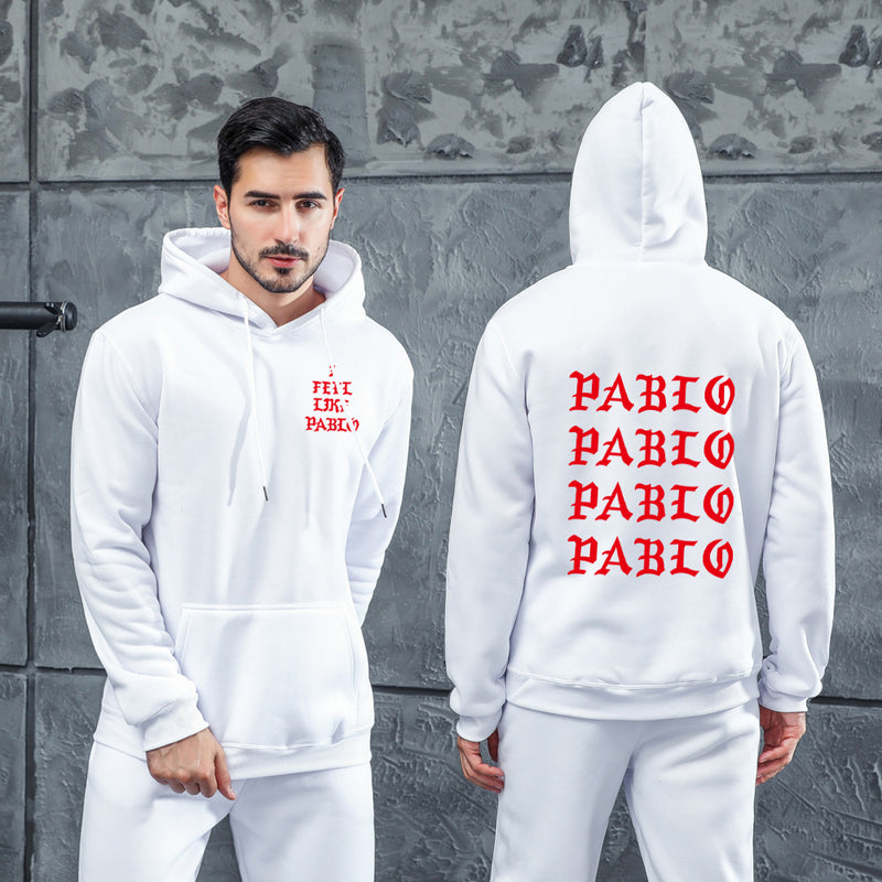 Men Graphic Hoodie Autumn and Winter Hot Popular Big Talker Couple Hooded Brushed Hoody