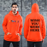 Men's Graphic Sweater Fashion Men's and Women's Velvet Padded Hooded Sweatshirt