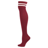 Winter Thick Knit Thigh High Socks Long Stockings Boot Spring and Autumn Breathable Stockings Striped Jacquard Knee Socks