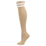 Winter Thick Knit Thigh High Socks Long Stockings Boot Spring and Autumn Breathable Stockings Striped Jacquard Knee Socks