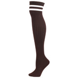 Winter Thick Knit Thigh High Socks Long Stockings Boot Spring and Autumn Breathable Stockings Striped Jacquard Knee Socks