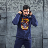 Men Graphic Hoodie Fashion Casual Men and Women Velvet Padded Hooded Sweatshirt