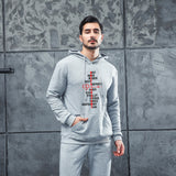 Men Graphic Hoodie Fashion Casual Men and Women Velvet Padded Hooded Sweatshirt