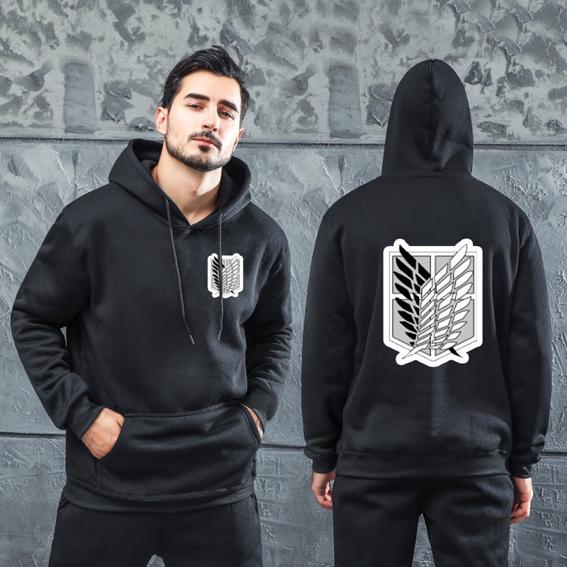 Men Graphic Hoodie Fashion Casual Men and Women Velvet Padded Hooded Sweatshirt