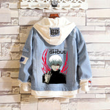 Comic Denim Jacket Men's and Women's Denim Hoodie Coat