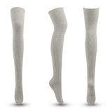 Winter Thick Knit Thigh High Socks Long Stockings Boot Fall/Winter Striped Solid Color Stockings