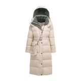 Women Winter Coats Puffer Jacket Down Coat Down Jacket Women's Waist-Tight Mid-Length White Duck Down