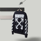 Men's and Women's OW Warning Line Arrow Pullover Sweater Sweatshirts Owt jacket